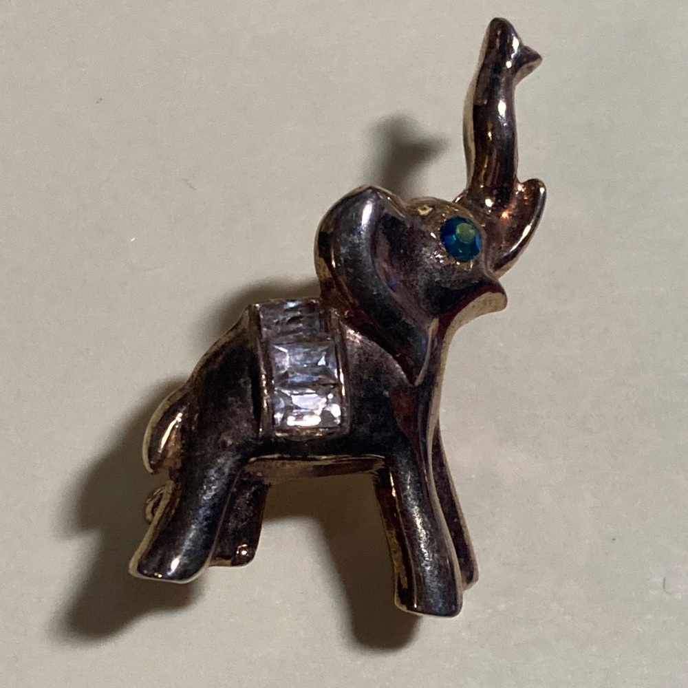 Elegant Silver Elephant Brooch